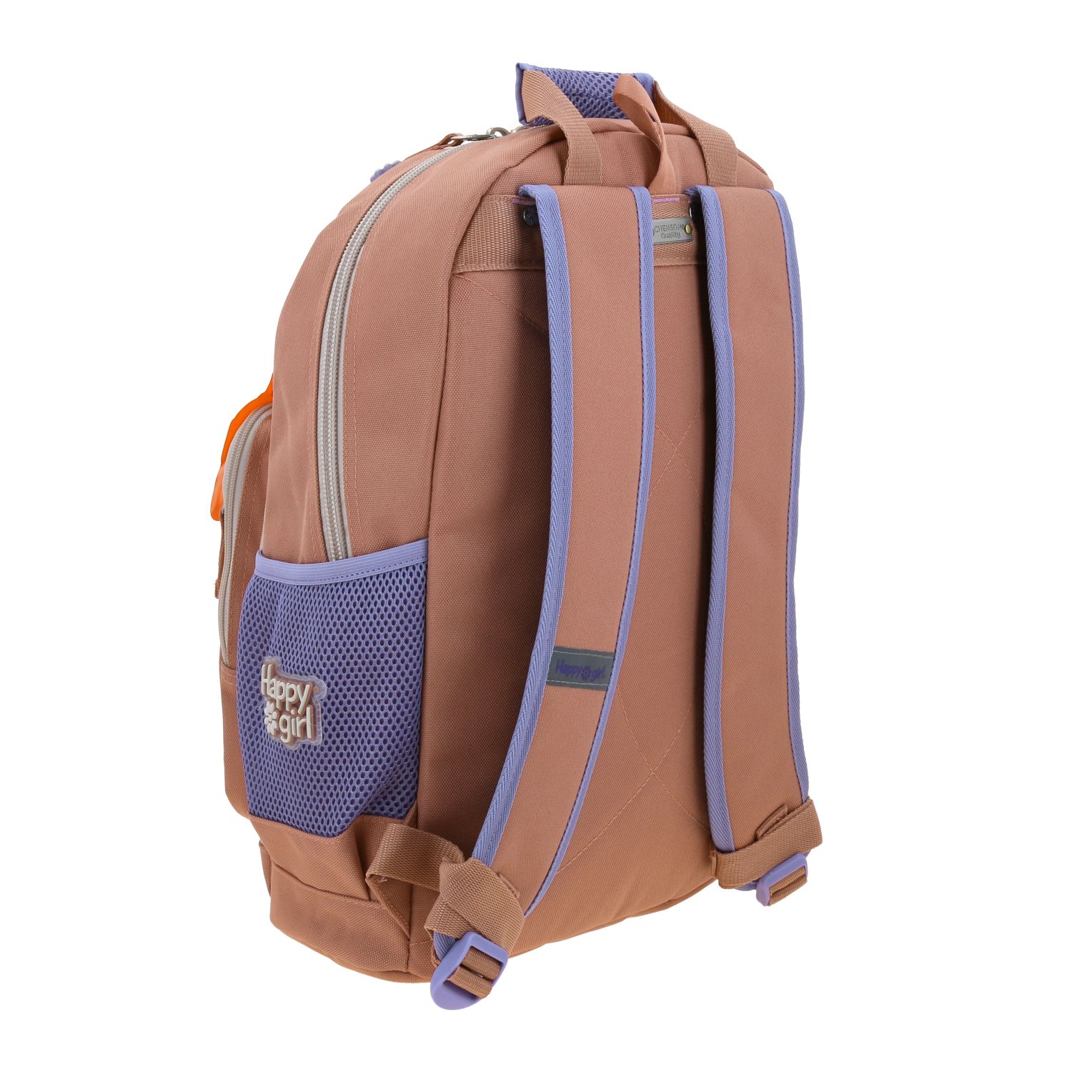 Mochila Escolar Happy Girl Beige | Backpack Infantil Resistente 3