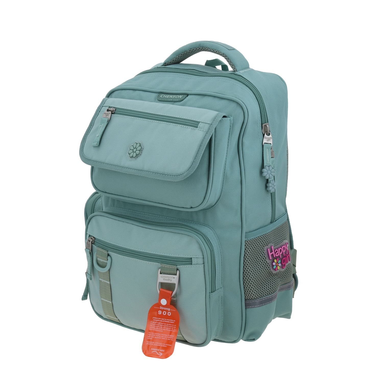 Mochila Escolar Happy Girl Turquesa para Niña | Resistente 2