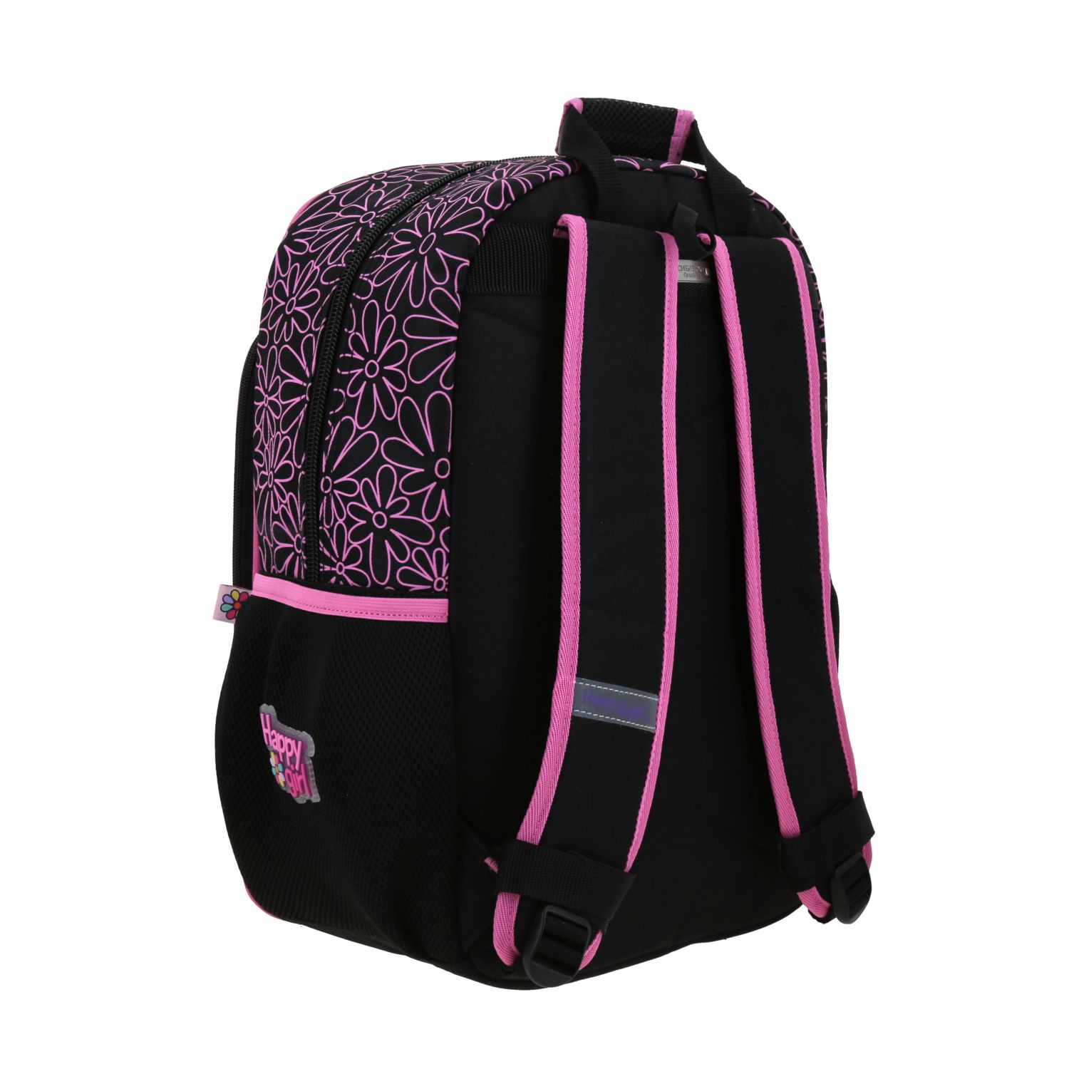 Mochila Escolar Happy Girl Negro | Backpack Infantil Resistente 3