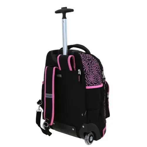 Mochila con Ruedas Happy Girl Negro - Escolar Infantil 5
