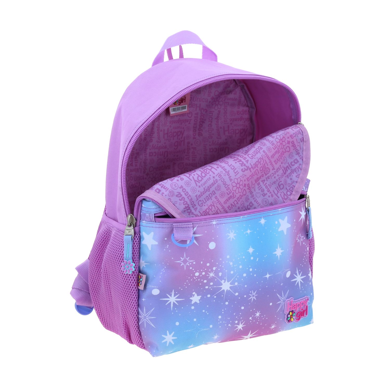 Mochila Escolar Happy Girl Multicolor Resistente Niña - vista 2