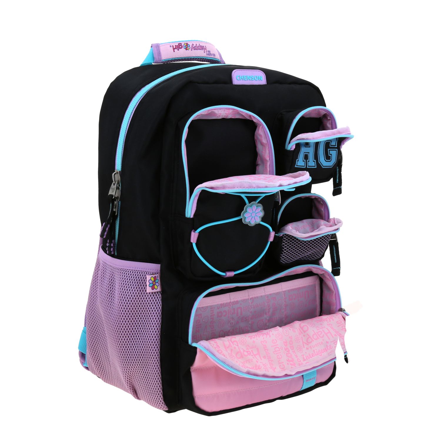Mochila escolar Happy Girl Negro para niña | Chenson HG70962-3 - vista 2