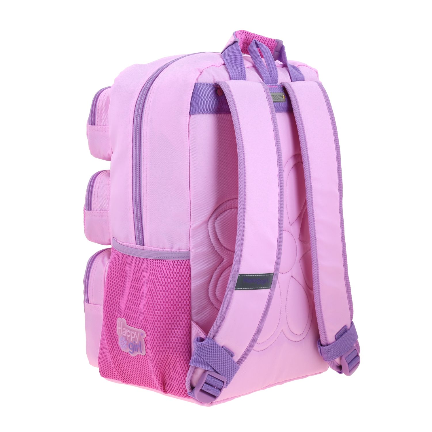 Mochila Escolar Happy Girl Rosa | Backpack Infantil Durável 3