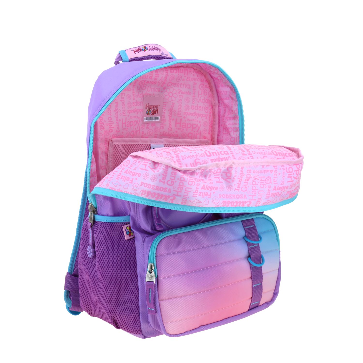 Mochila Escolar Happy Girl Uva | Backpack Niña Resistente - vista 2