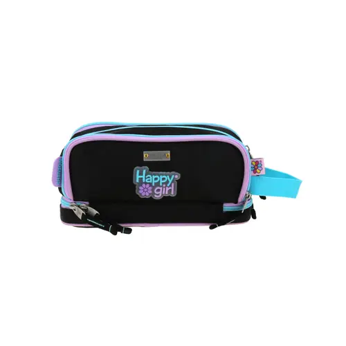 Lapicera Escolar Happy Girl Negro 25cm | Estuche Portalápices - vista 2