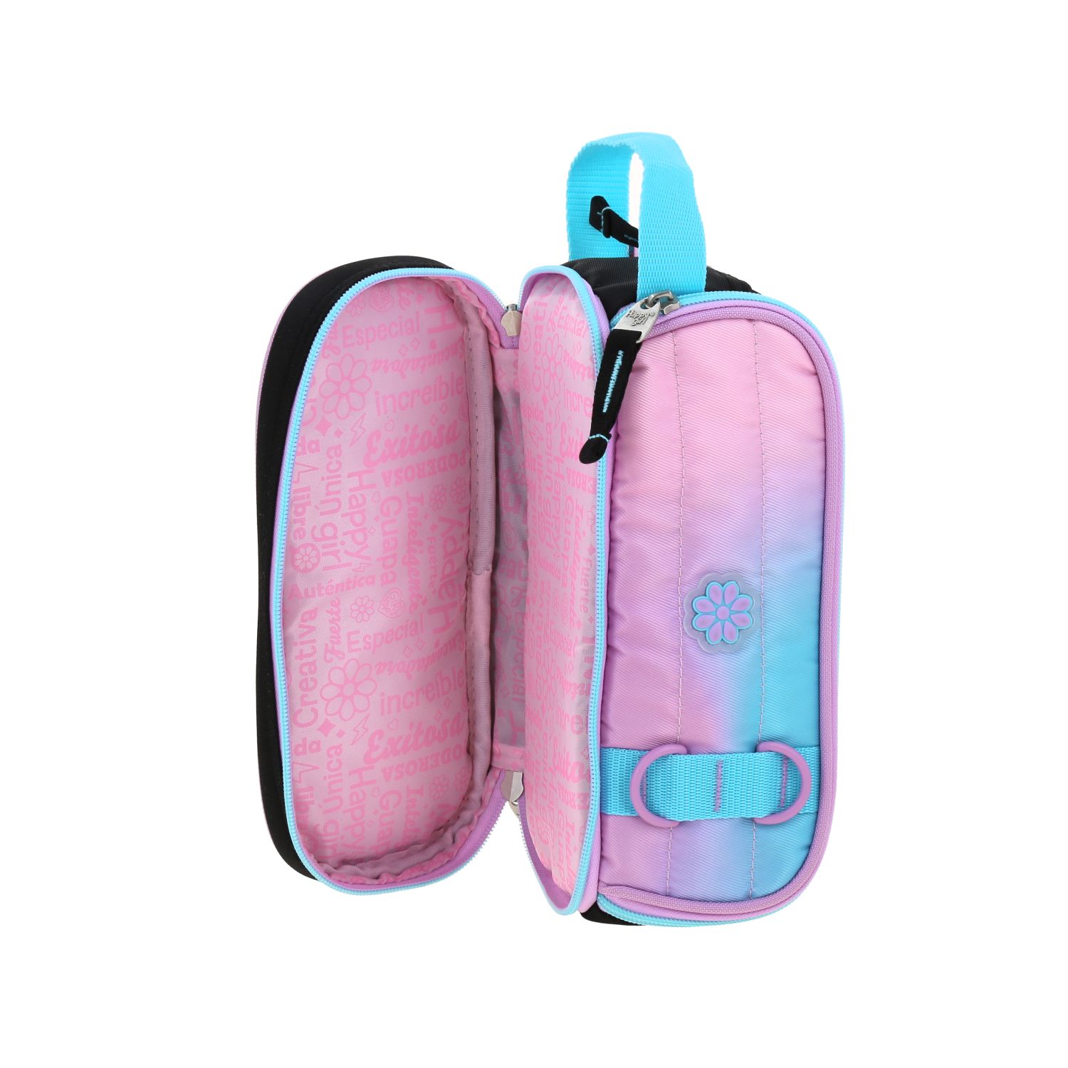 Lapicera Escolar Happy Girl Negro 25cm | Estuche Portalápices - vista 2