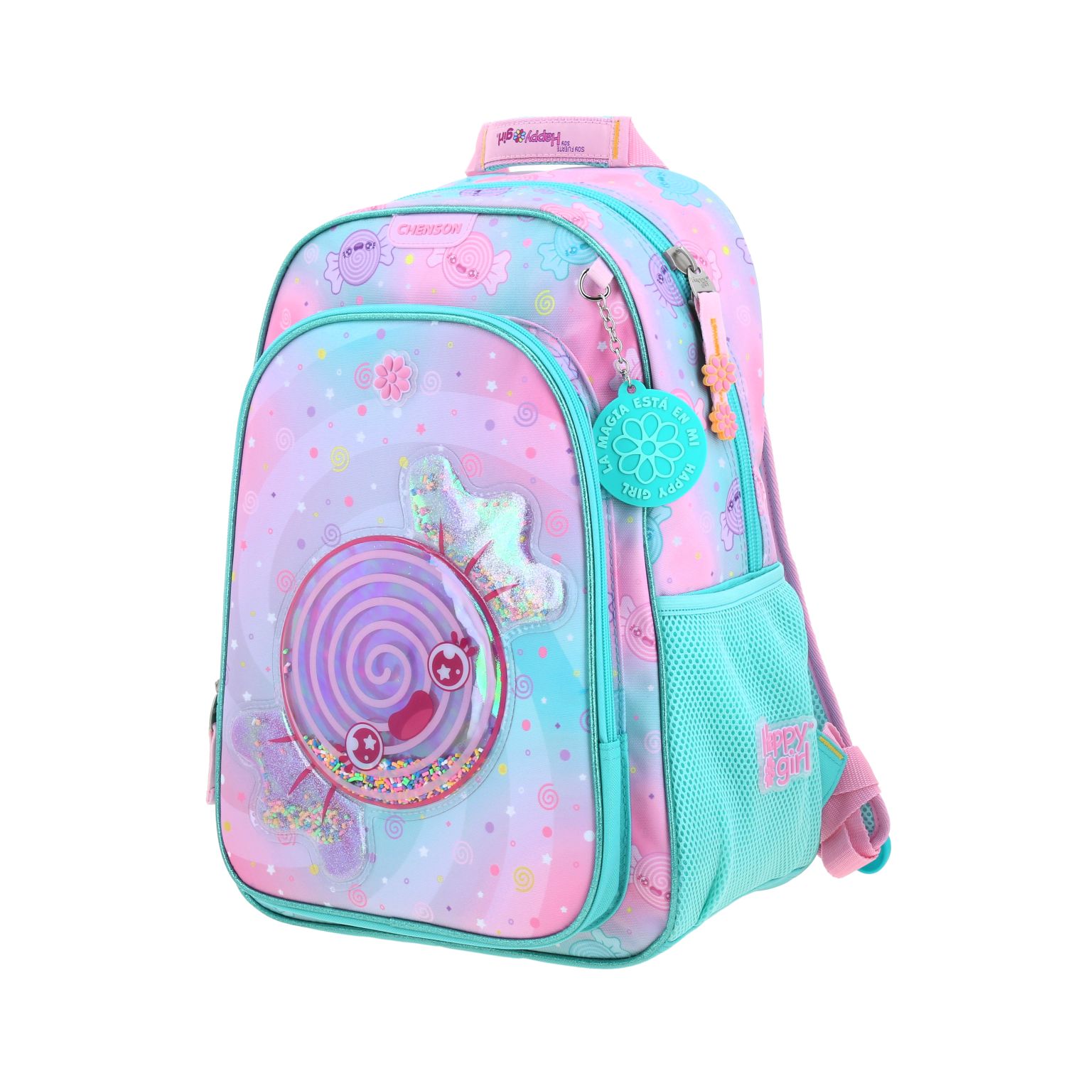 Mochila Escolar Happy Girl Turquesa | Chenson Resistente 2