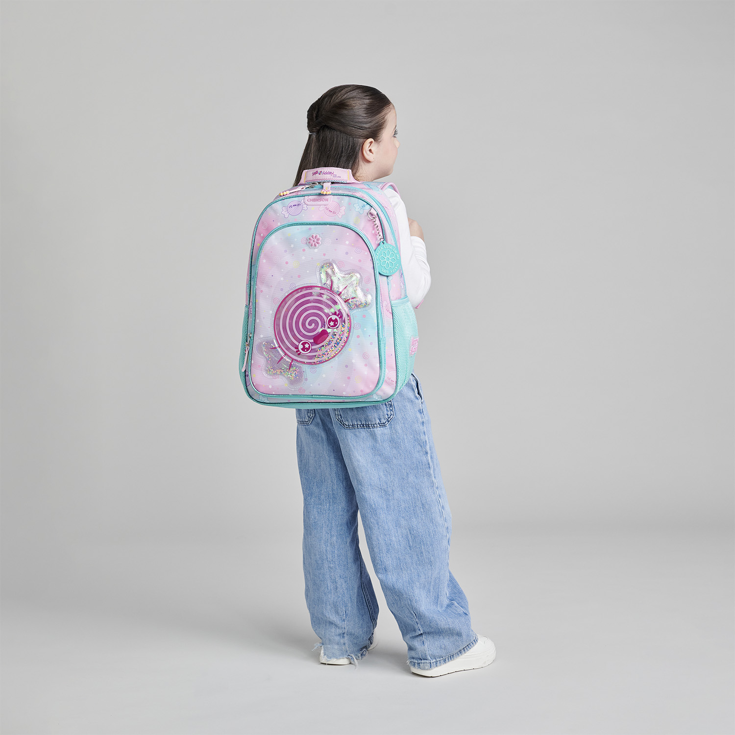 Mochila Escolar Happy Girl Turquesa | Chenson Resistente - vista 2