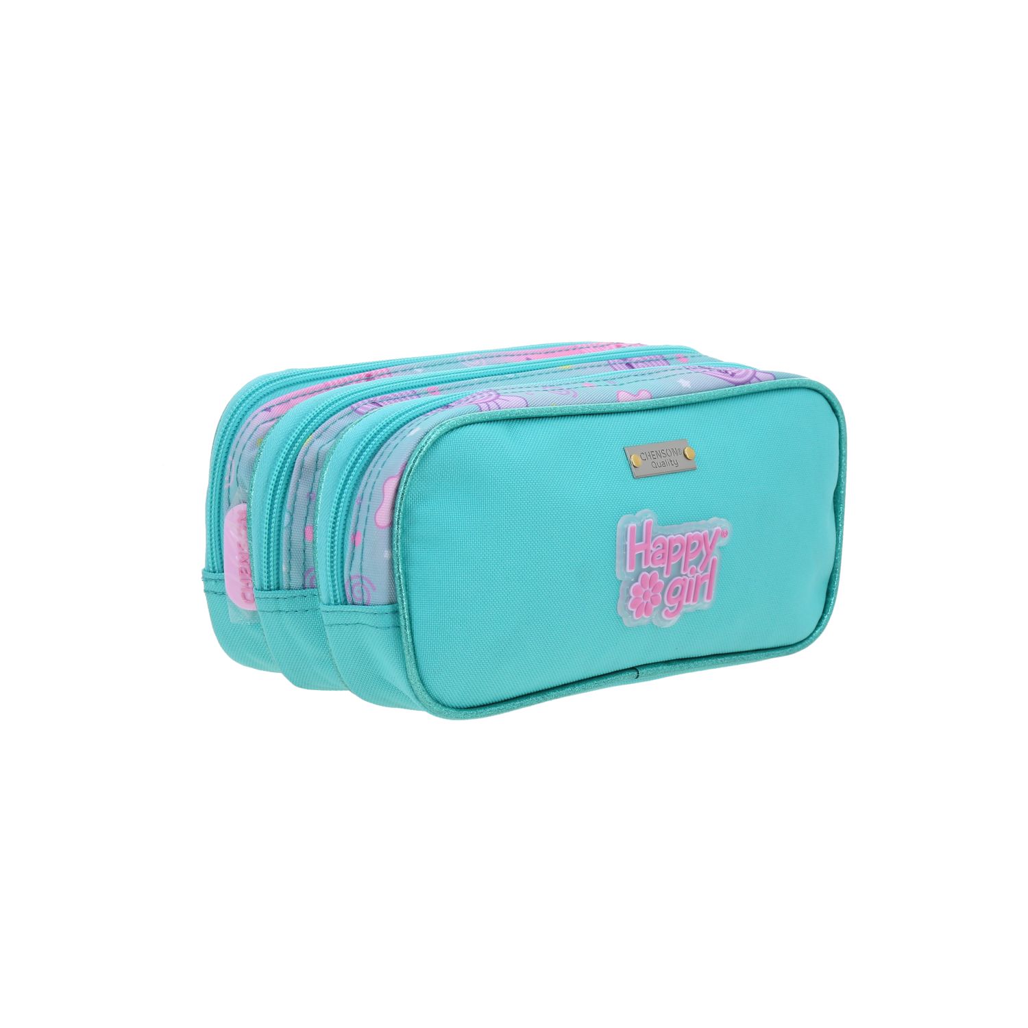 Lapicera Happy Girl Turquesa Estuche Escolar Infantil Chenson 3