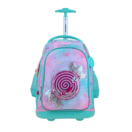 Mochila con Ruedas Happy Girl Turquesa | Escolar Infantil