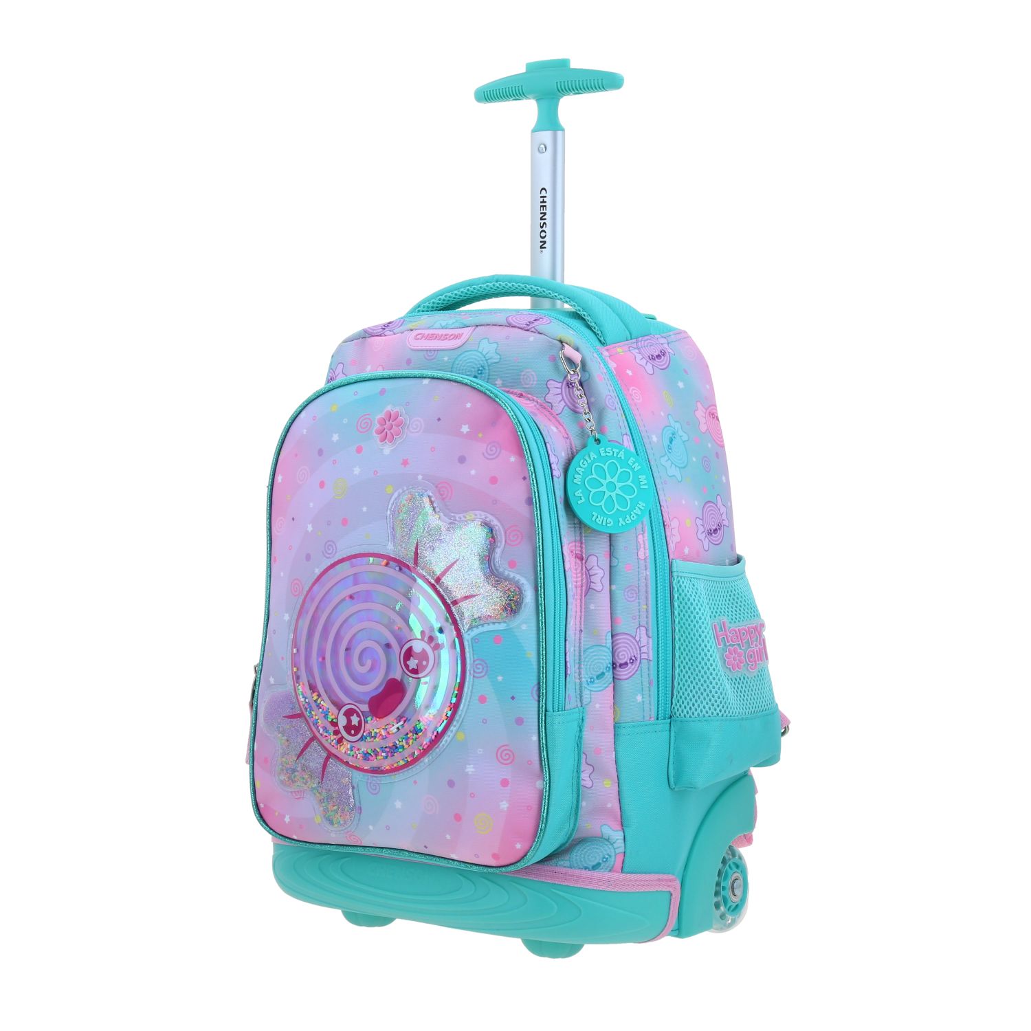 Mochila con Ruedas Happy Girl Turquesa | Escolar Infantil 2