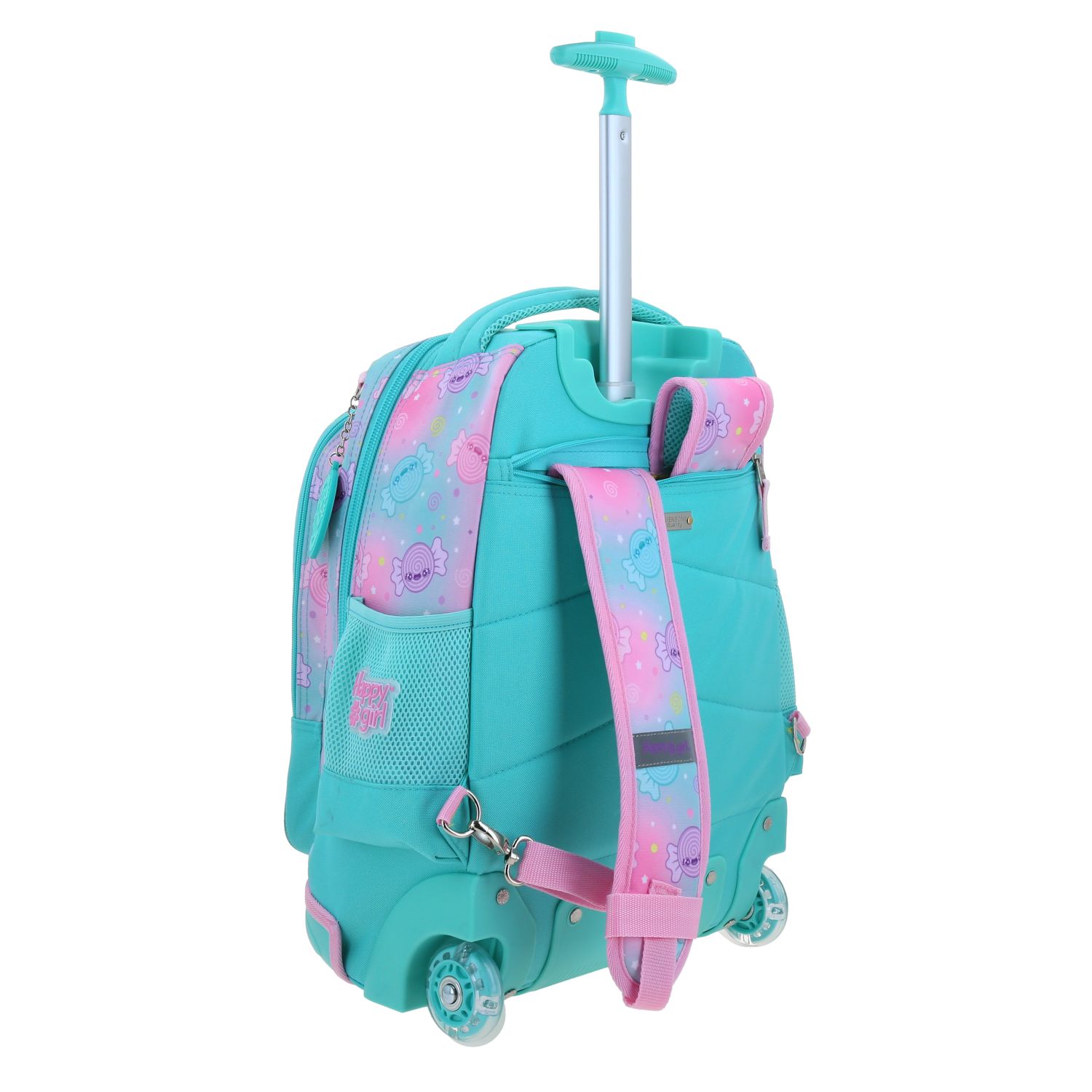 Mochila con Ruedas Happy Girl Turquesa | Escolar Infantil 3
