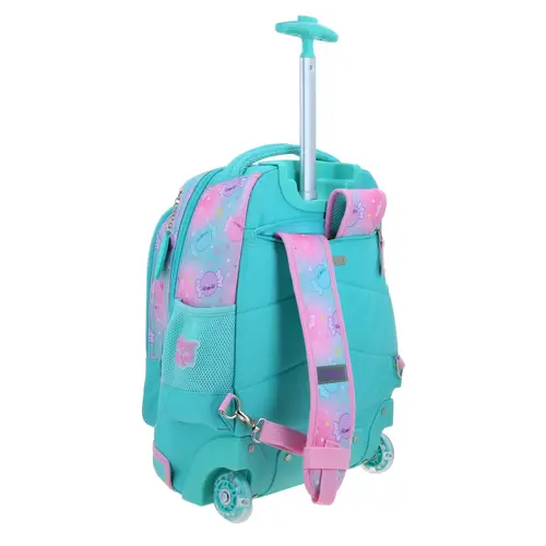 Mochila con Ruedas Happy Girl Turquesa | Escolar Infantil 3