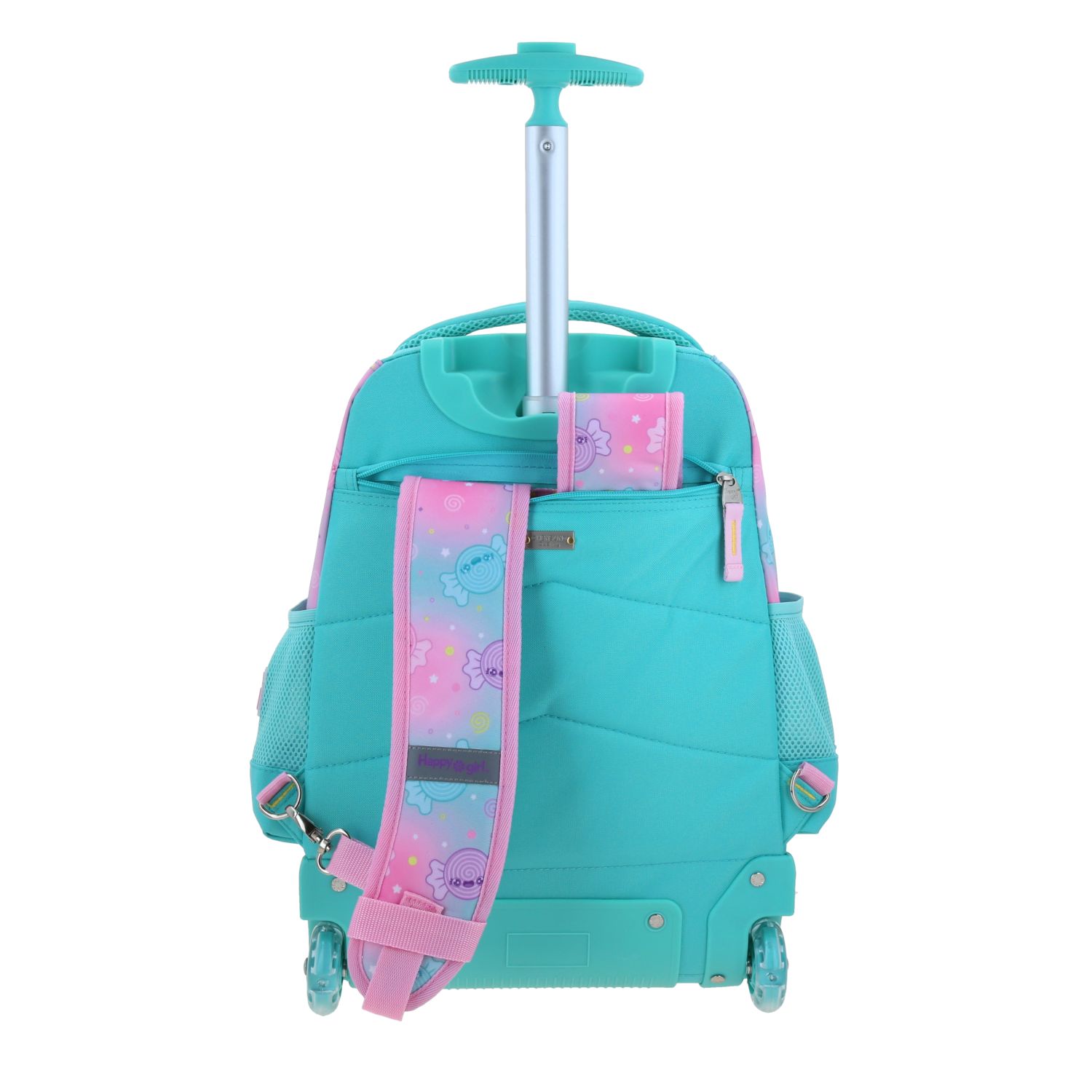 Mochila con Ruedas Happy Girl Turquesa | Escolar Infantil 4