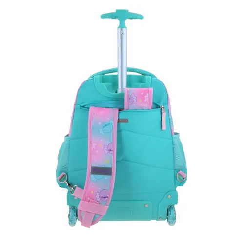 Mochila con Ruedas Happy Girl Turquesa | Escolar Infantil - vista 2