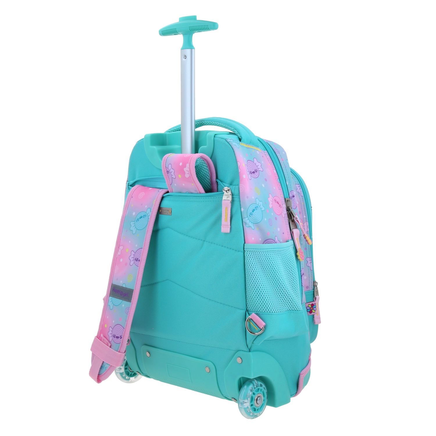 Mochila con Ruedas Happy Girl Turquesa | Escolar Infantil 5