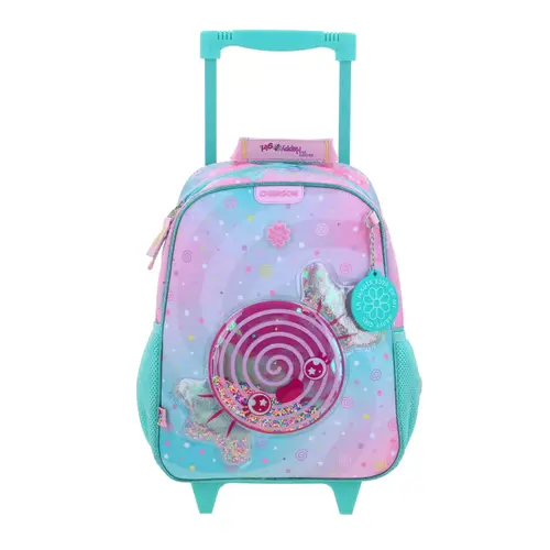 Mochila con Ruedas Happy Girl Turquesa Escolar Infantil