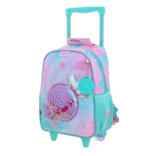 Mochila con Ruedas Happy Girl Turquesa Escolar Infantil - vista 2