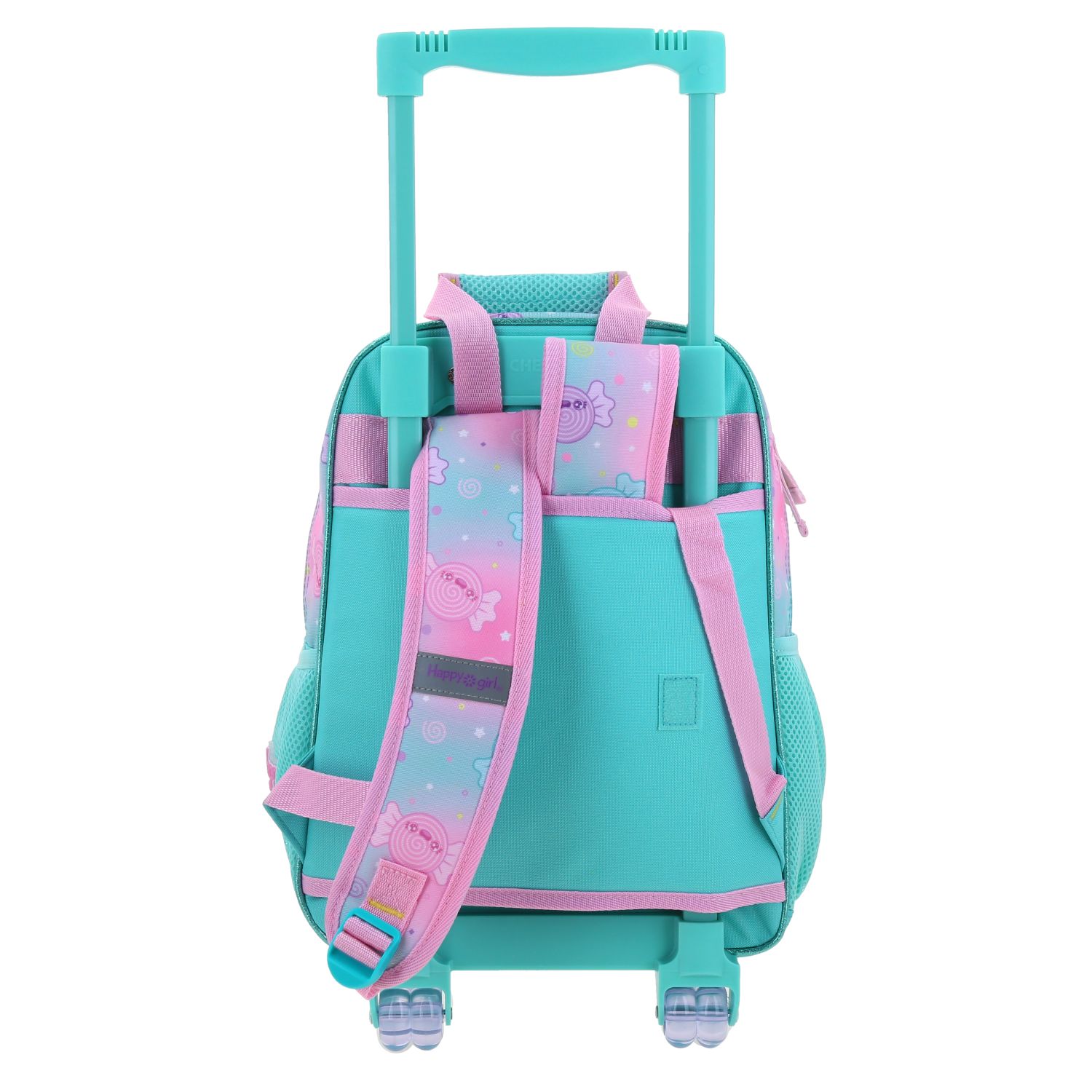 Mochila con Ruedas Happy Girl Turquesa Escolar Infantil 4
