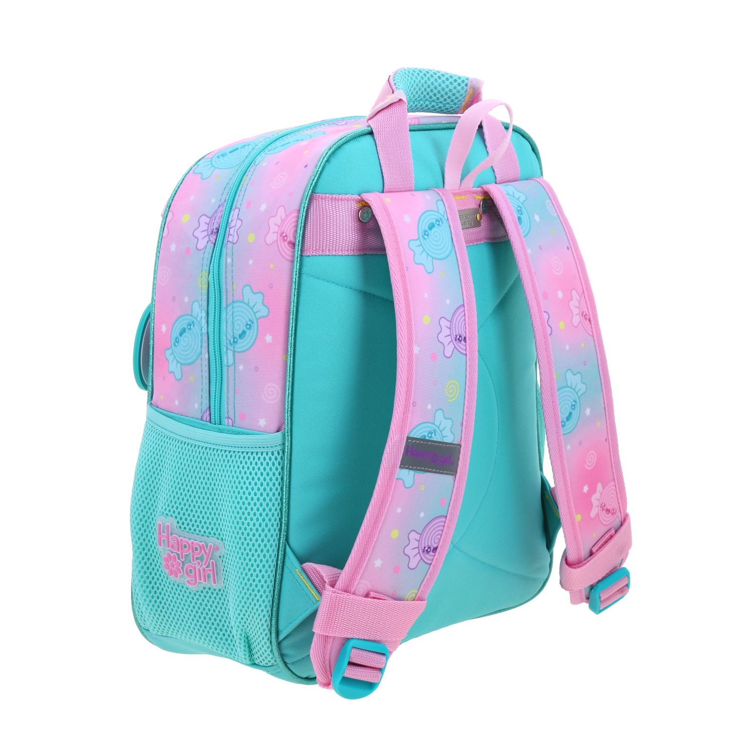 Mochila Escolar Happy Girl Turquesa - Resistente y Divertida 3