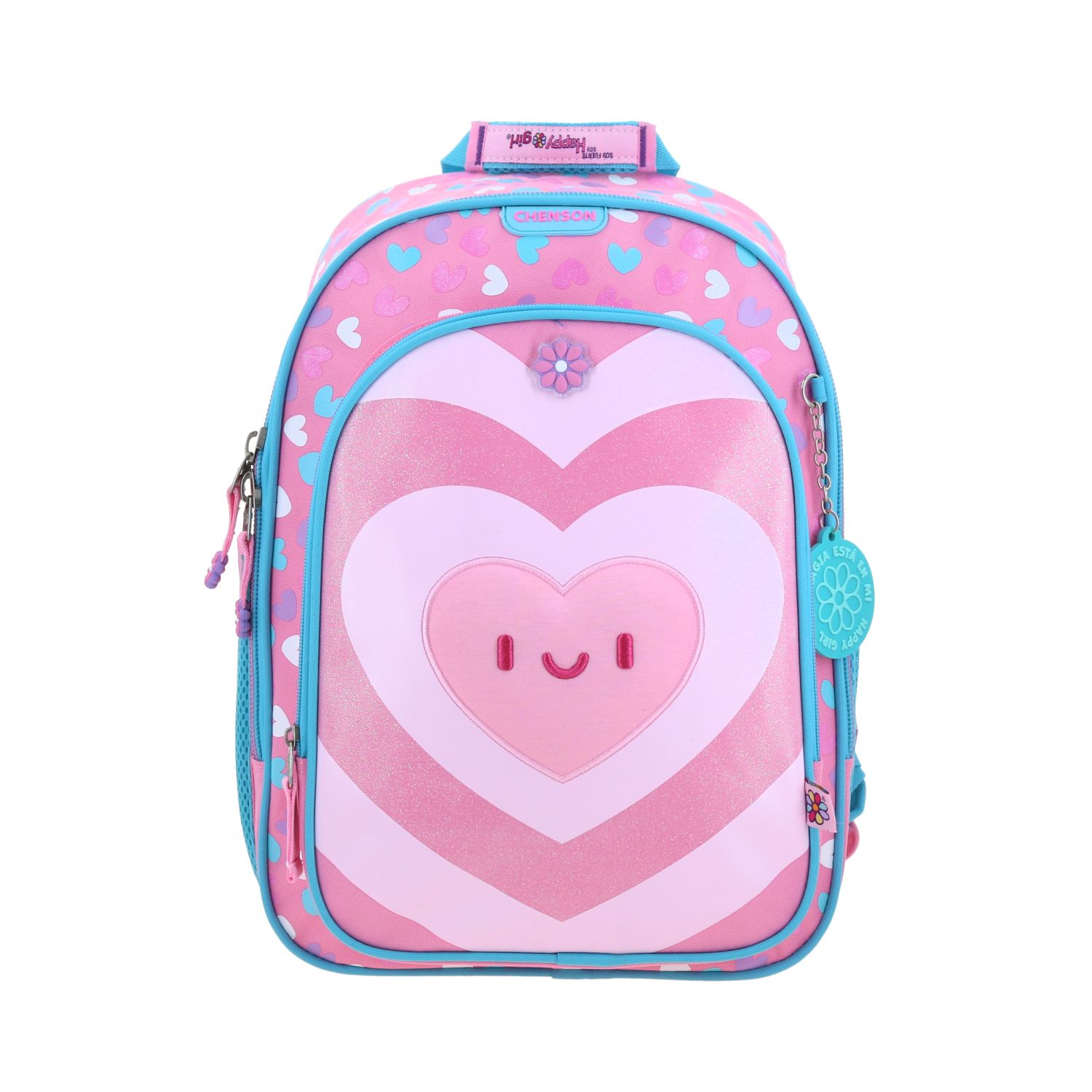 Kit Escolar Happy Girl by Chenson (Mochila + Mochila) Rosa Infantil 2