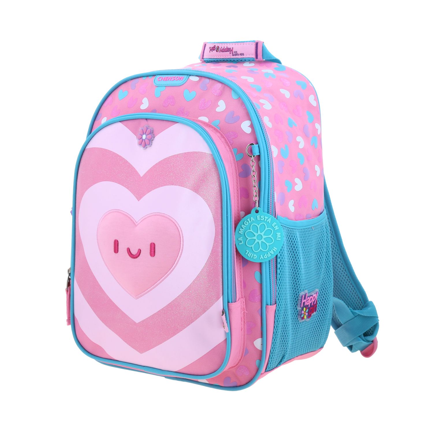 Kit Escolar Happy Girl by Chenson (Mochila + Mochila) Rosa Infantil 3