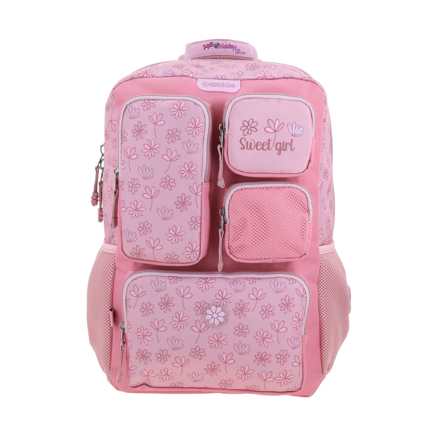 Kit Escolar Happy Girl by Chenson (Mochila + Mochila + Mochila) Rosa Infantil 2