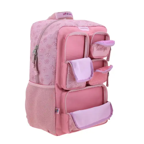 Mochila Escolar Happy Girl Rosa | Backpack Infantil Chenson - vista 2