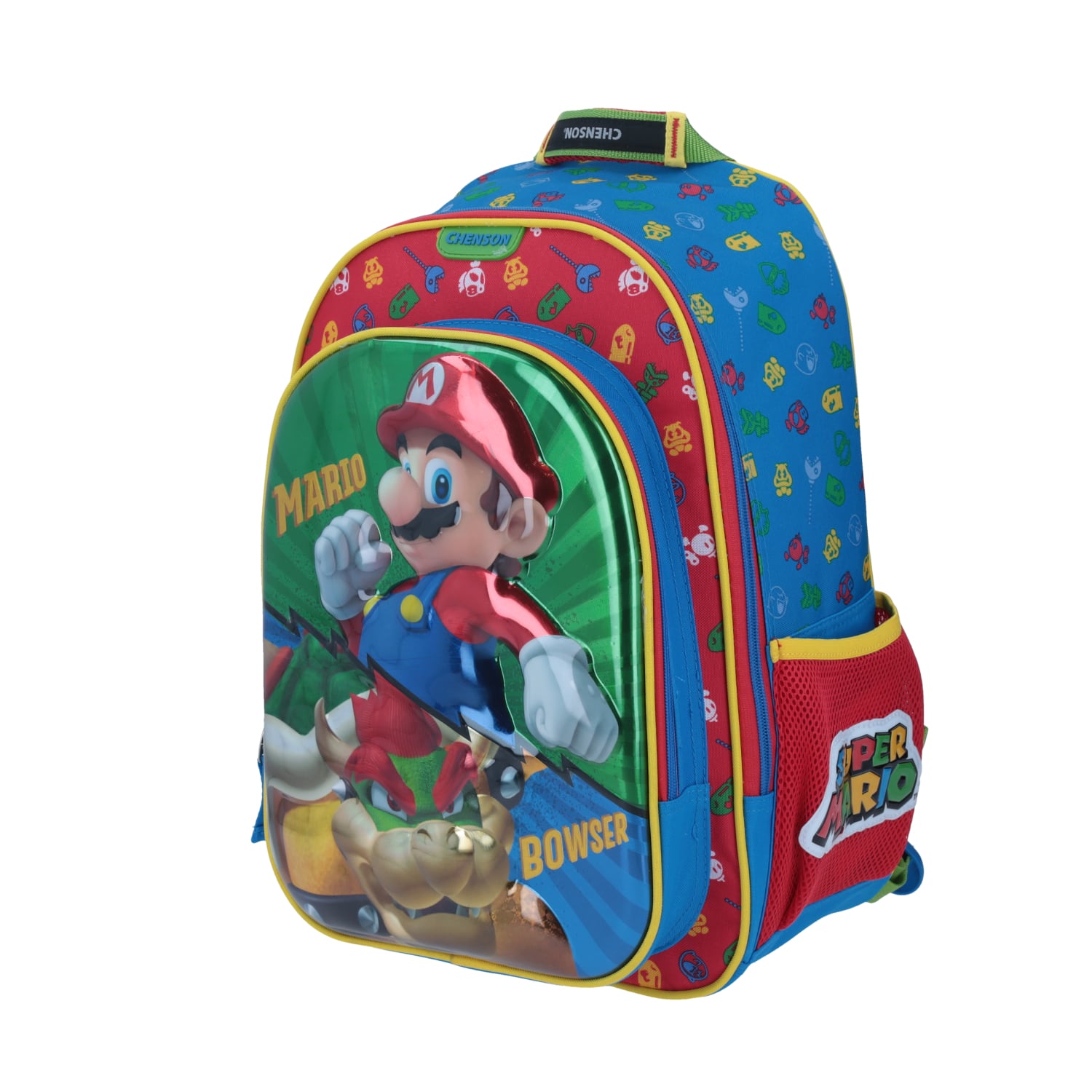 Mochila escolar para niño Mario Bros by Chenson color rojo divertida y duradera 2