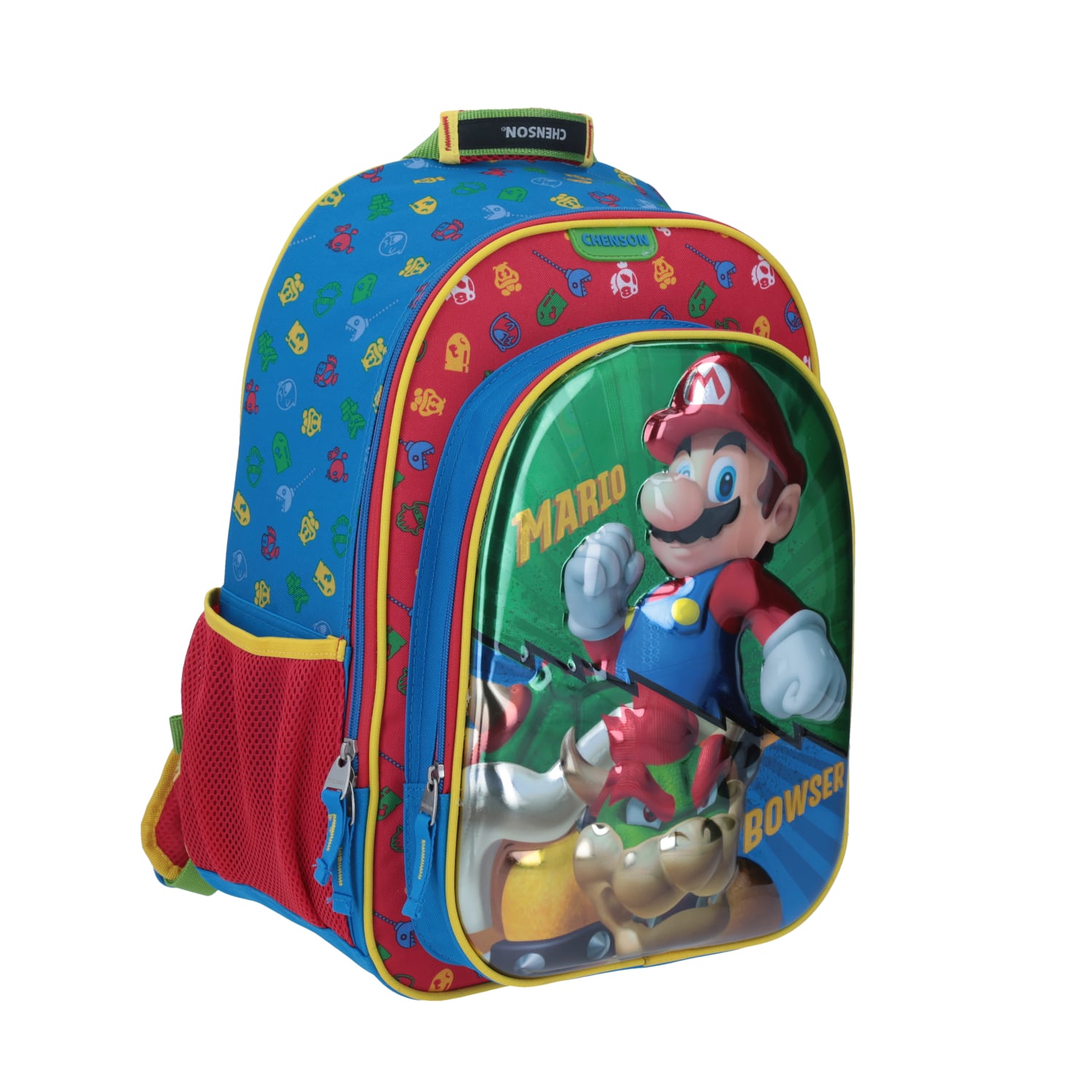 Mochila escolar para niño Mario Bros by Chenson color rojo divertida y duradera 4