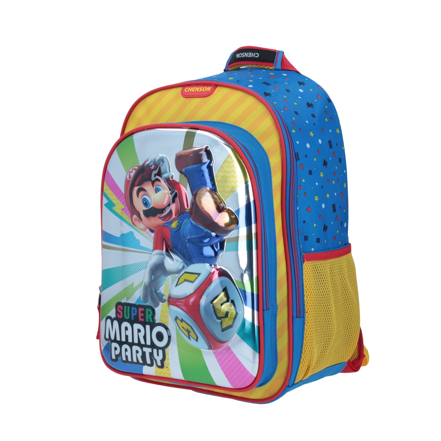 Mochila escolar para niño Mario Bros by Chenson azul con bolsillo frontal 2