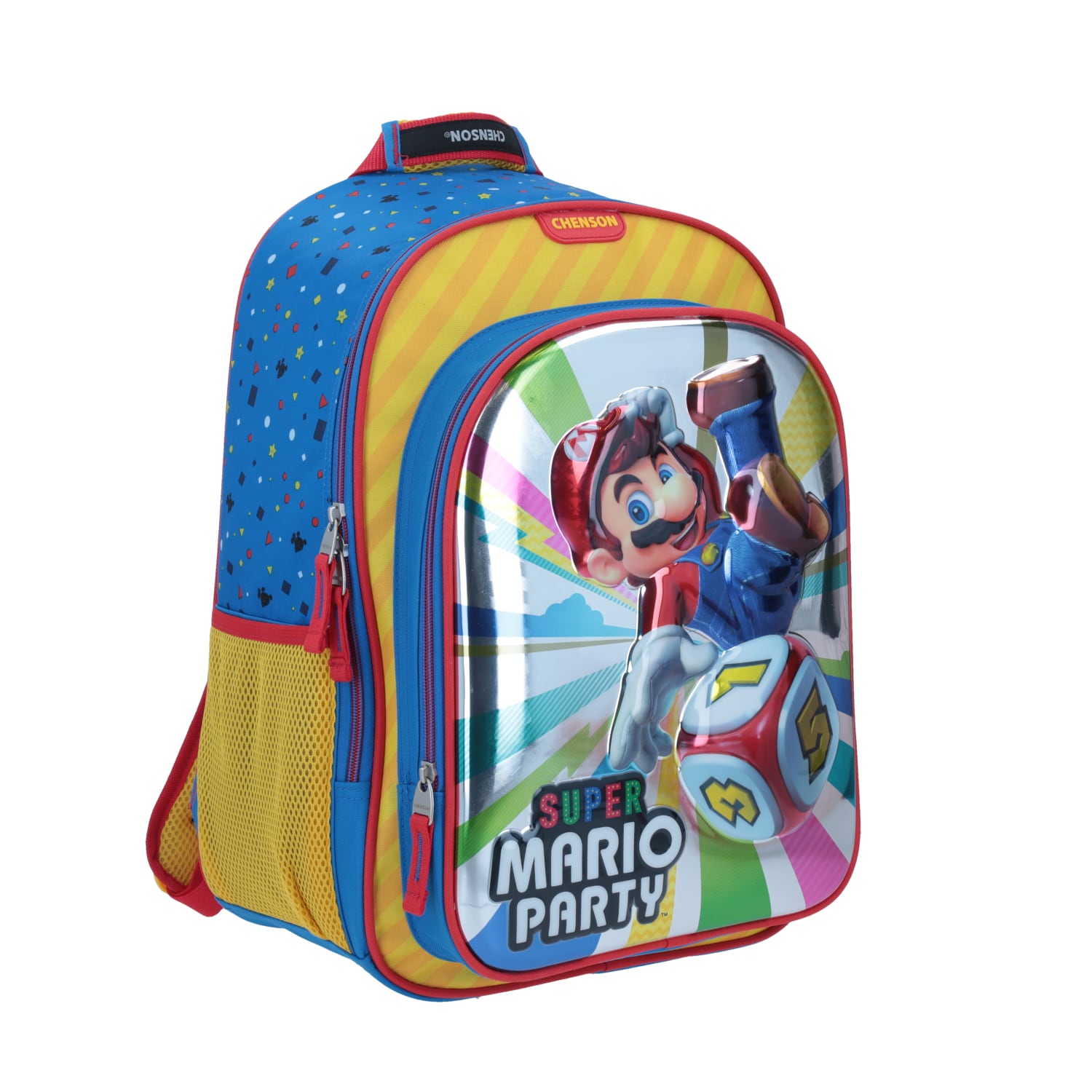 Mochila escolar para niño Mario Bros by Chenson azul con bolsillo frontal - vista 2