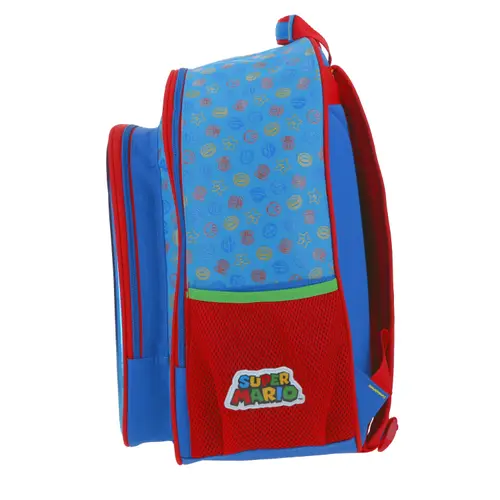 Mochila escolar para niño Mario Bros by Chenson color azul - Duradera y divertida 3