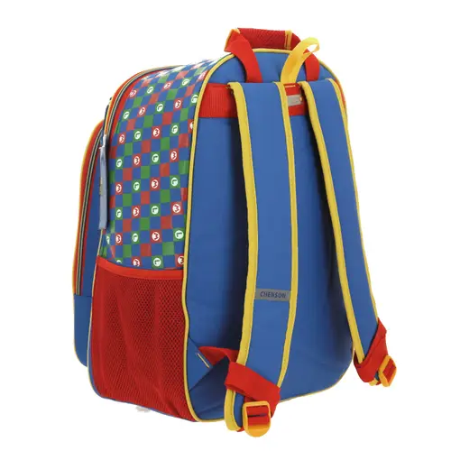 Mochila escolar para niño Mario Bros by Chenson color azul divertida y durable 3