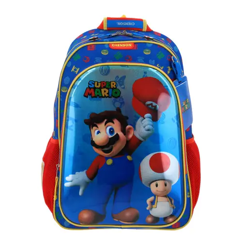 Kit Escolar Mario Bros by Chenson (Mochila + Lonchera + Lapicera) Azul Infantil - Modelo MB65980 1
