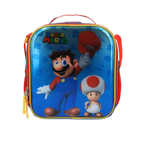 Kit Escolar Mario Bros by Chenson (Lonchera + Lapicera) Azul Infantil - Modelo MB65981 1