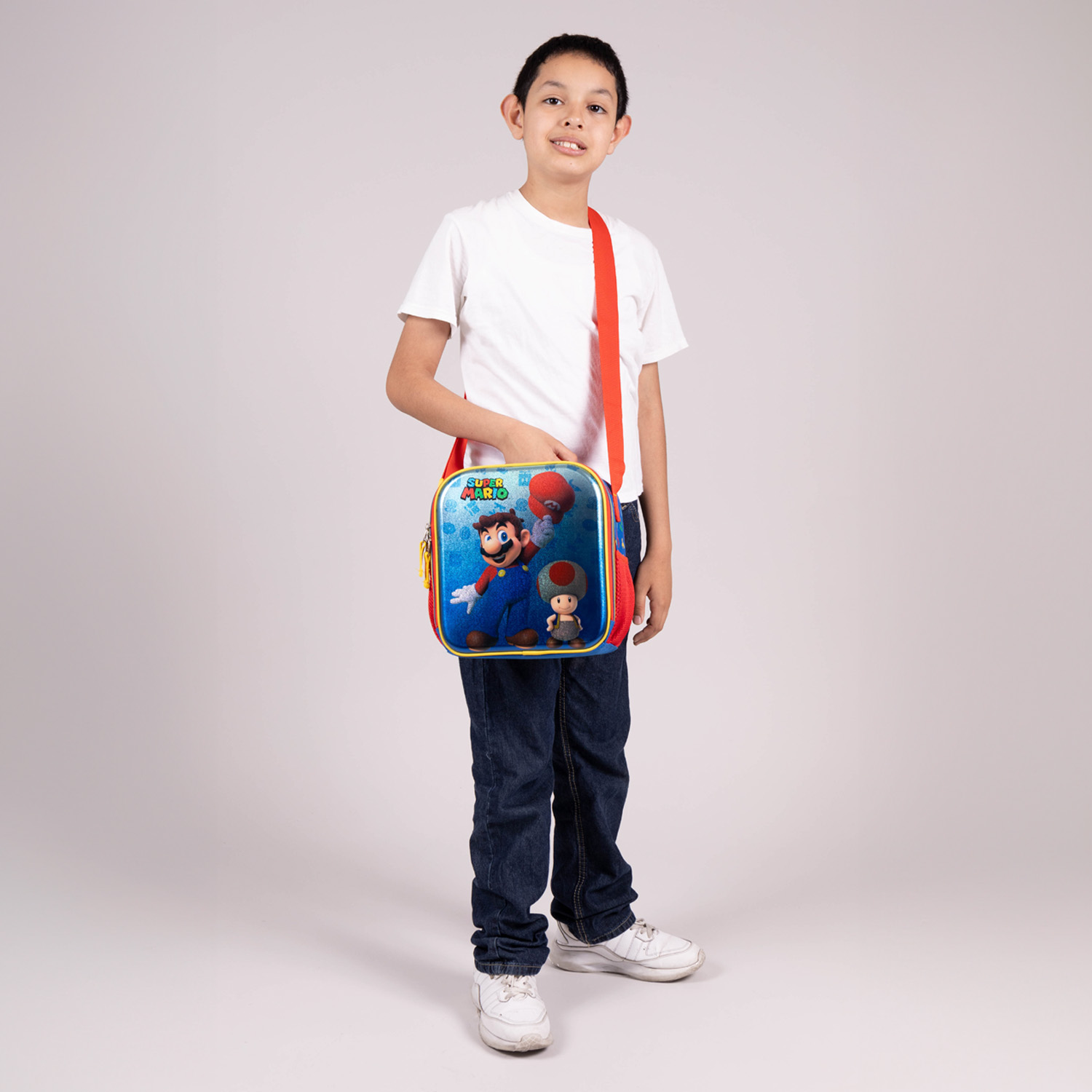 Lonchera Escolar Térmica Mario Bros by Chenson Azul Divertida y Práctica - vista 2