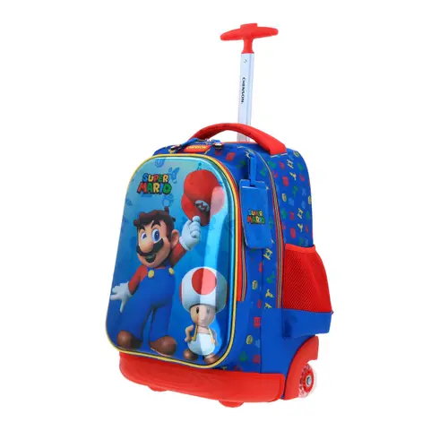 Mochila con Ruedas Mario Bros Azul para Niño - Modelo MB65983 2