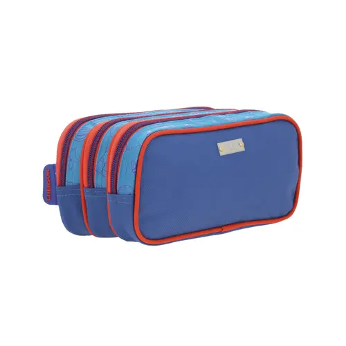 Lapicera escolar Mario Bros by Chenson azul con triple compartimento - Modelo MB66080 3