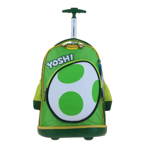 Mochila con Ruedas Mario Bros Verde para Niño - Diversión y Durabilidad 1