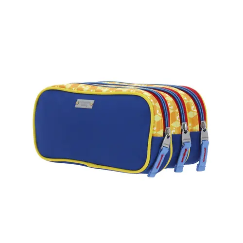 Lapicera escolar para niño Mario Bros by Chenson color azul con triple compartimento - Modelo MB66107 5