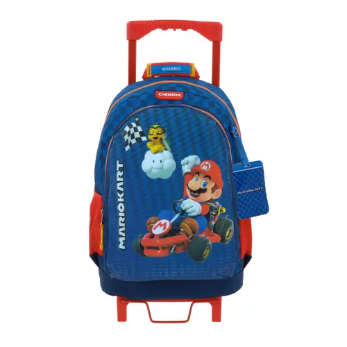Kit Escolar Mario Bros by Chenson (Mochila con Ruedas + Lapicera) Azul Infantil - Modelo MB66166 2