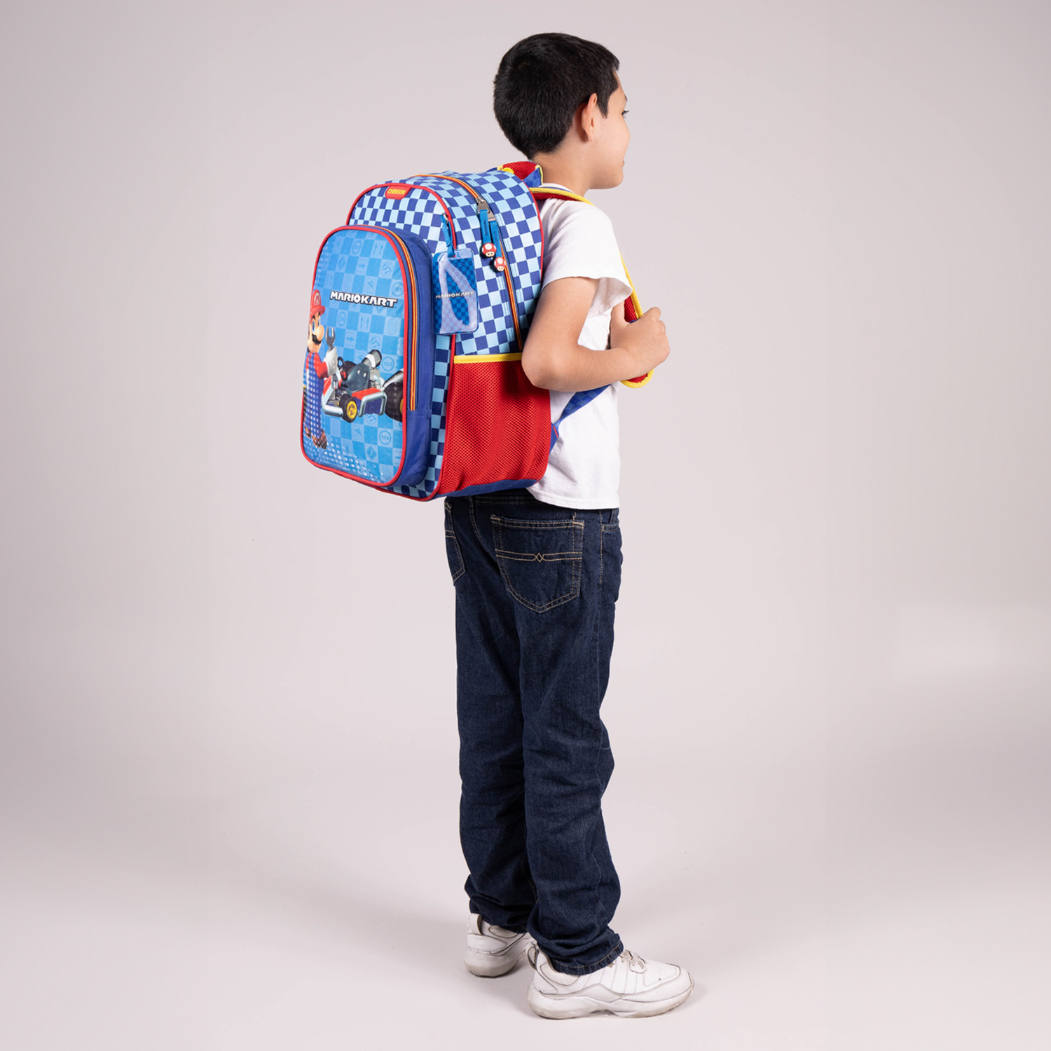 Mochila escolar para niño Mario Bros by Chenson color azul duradera - vista 2
