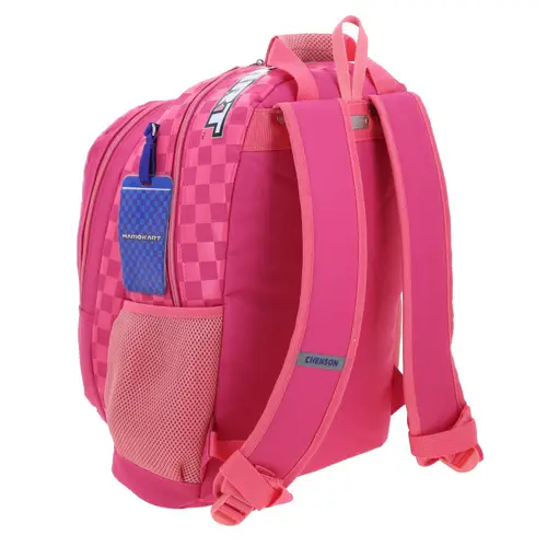 Mochila escolar para niña Mario Bros fucsia con diseño divertido y duradero 3
