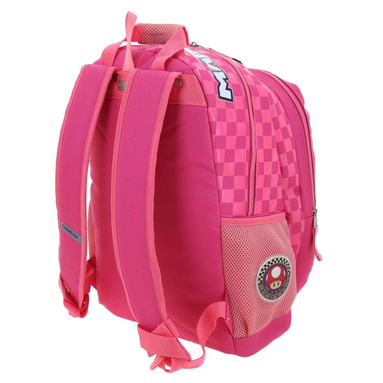 Mochila escolar para niña Mario Bros fucsia con diseño divertido y duradero 5