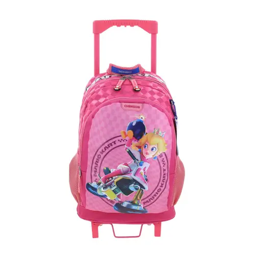 Mochila con Ruedas Mario Bros by Chenson Fucsia para Niña - Divertida y Duradera