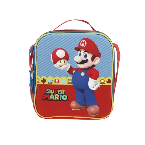 Kit Kinder Mario Bros by Chenson Azul (Mochila con Ruedas + Lonchera + Lapicera) Infantil 4