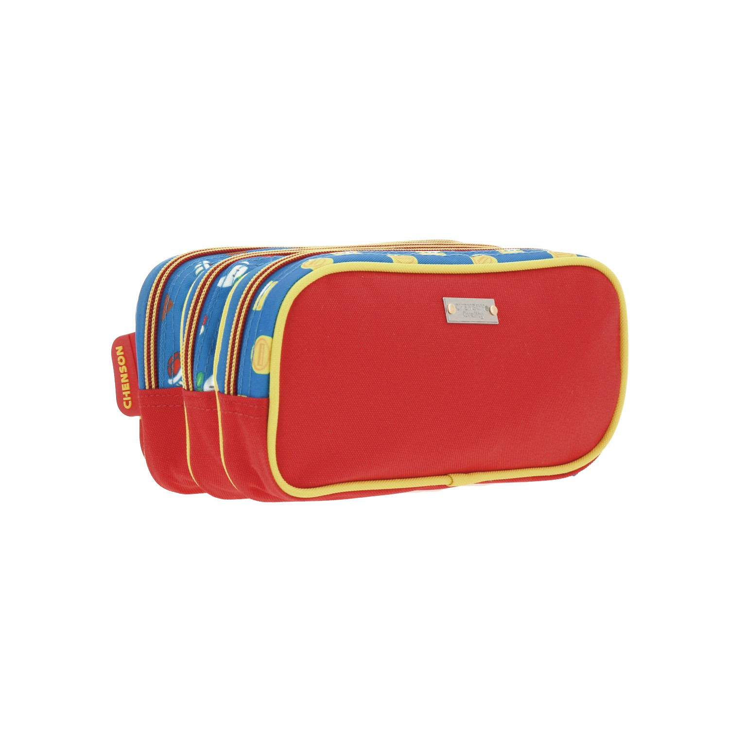 Lapicera escolar Mario Bros by Chenson color azul con triple compartimento 3