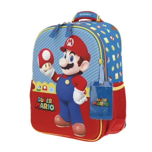 Kit Escolar Mario Bros by Chenson (Mochila + Lapicera) Azul Infantil - Modelo MB66262 3