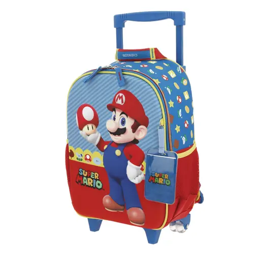 Kit Escolar Mario Bros by Chenson Mochila con Ruedas + Lapicera Azul Infantil - Modelo MB66263 3